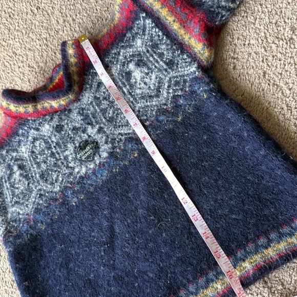 Dale of Norway Wool Fair Isle Nordic Colorful Navy Red Winter Sweater - Picture 7 of 7